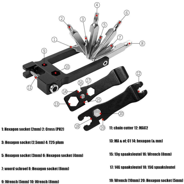 BowLift | 20in1 Bicycle Repair Tool Set