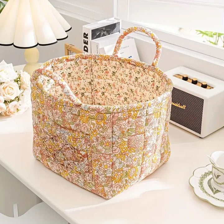 BowLift | Delicate Floral Canvas Storage Basket