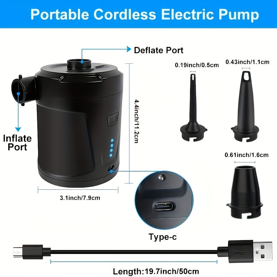 BowLift | Electric Air Pump AirTrek Mini | USB Rechargeable & Cordless | Compact & Sturdy | For Air Mattresses & Outdoor