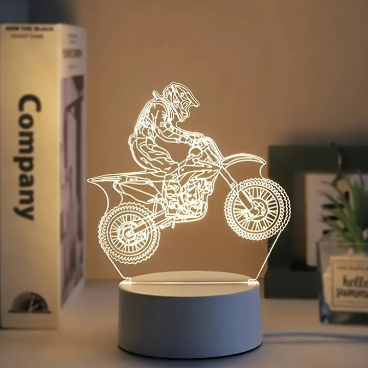 MotoLamp - 3D LED Night Lamp Motocross Theme Bowlift