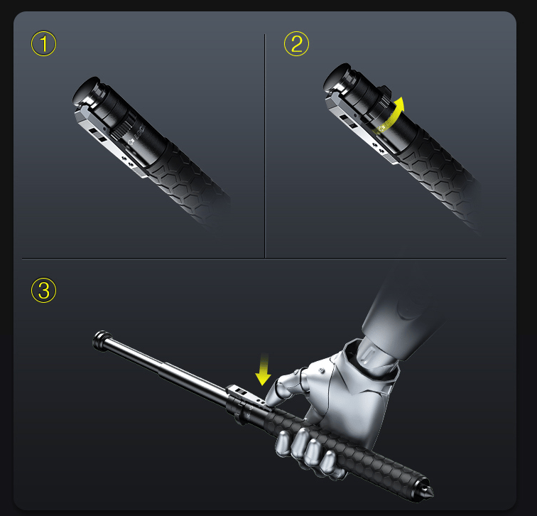 BowLift | Folding hiking pole made of steel self-defense