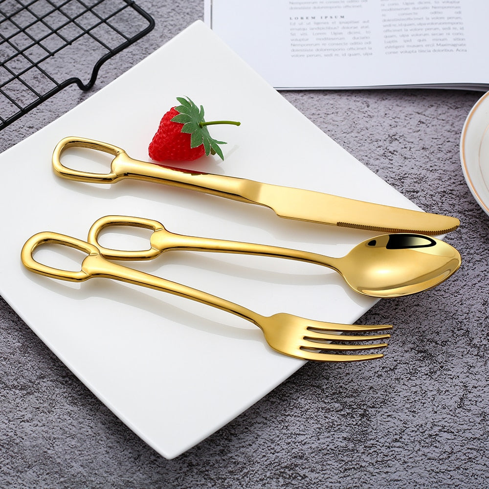 5Pcs Tableware Set Stainless Steel Cutlery Set Elegant Dinnerware Set | Bowlift