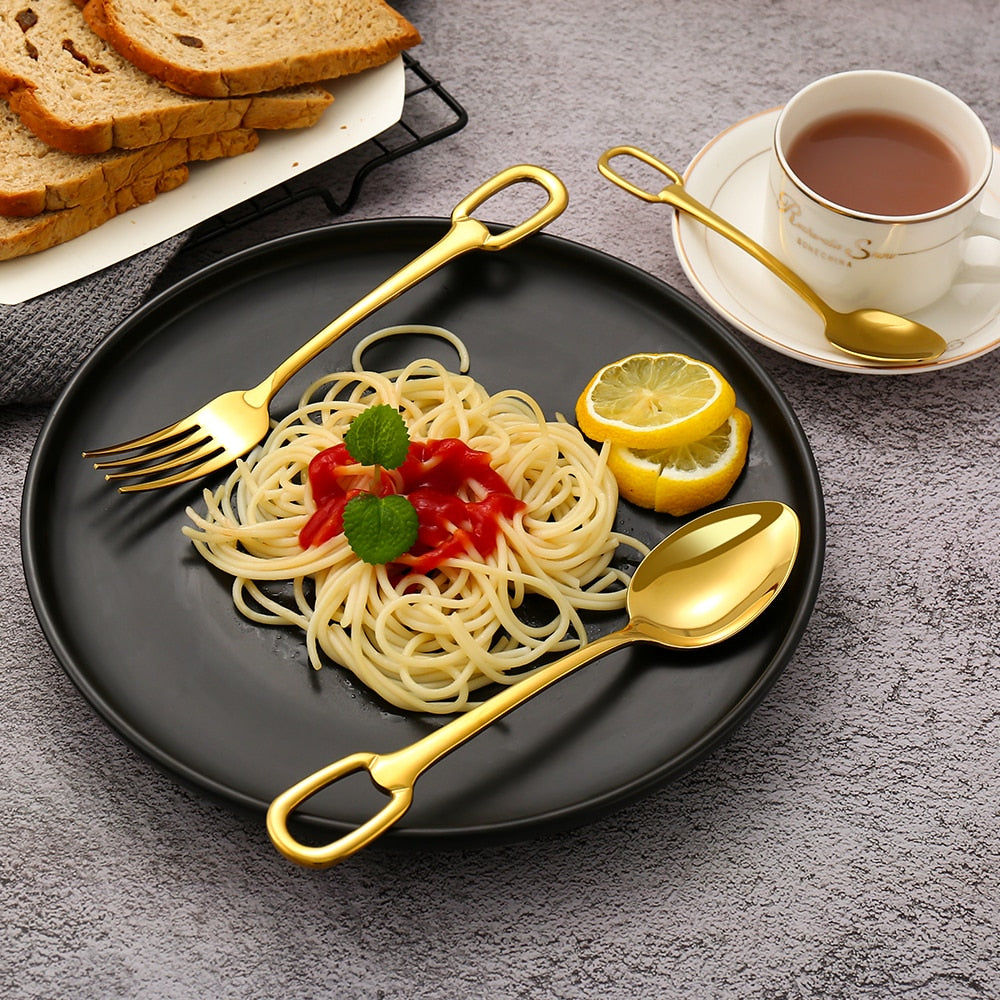 5Pcs Tableware Set Stainless Steel Cutlery Set Elegant Dinnerware Set | Bowlift