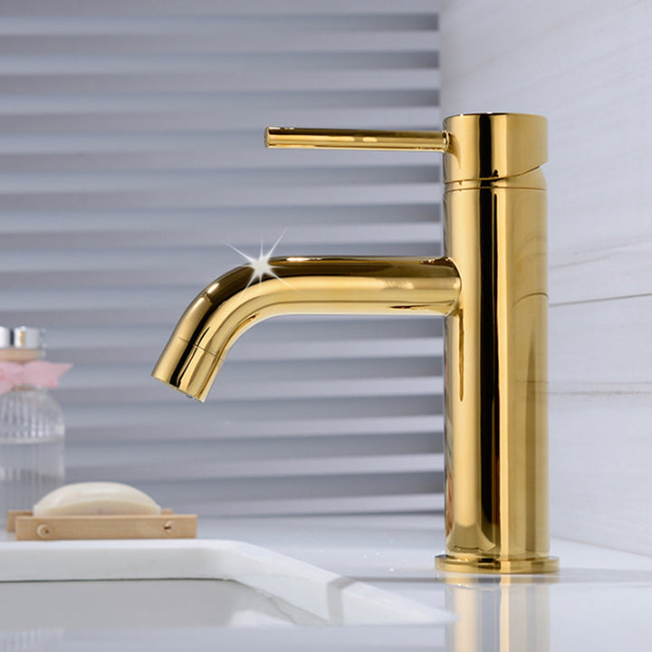 BowLift | Modern 1-Hand Basin Faucet Gold Brushed Sink Faucet Brass