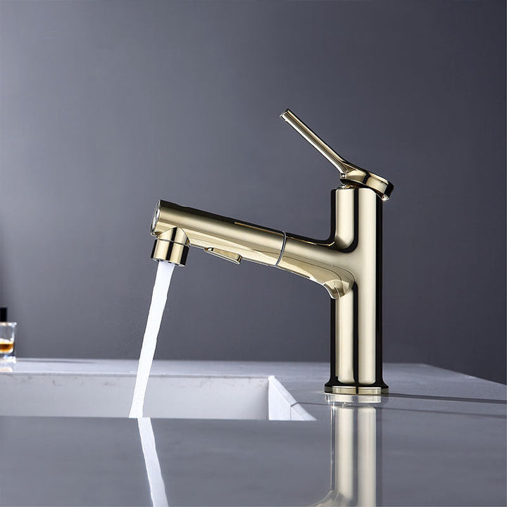 BowLift | Contemporary Single Handle Faucet Retractable Sink Faucet with Lever Handle
