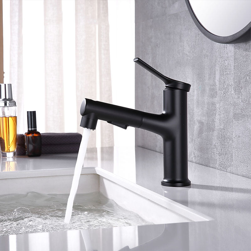 BowLift | Contemporary Single Handle Faucet Retractable Sink Faucet with Lever Handle