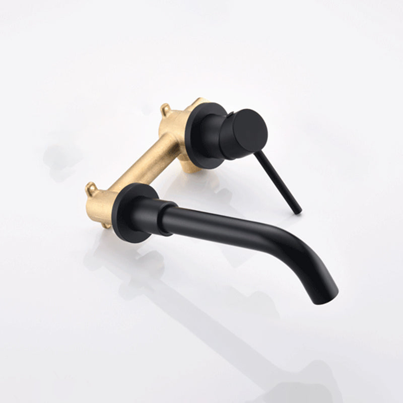BowLift | Round Single Handle Bathroom Faucet 2-Hole Wall Mounted Bathroom Faucet with Swivel Head