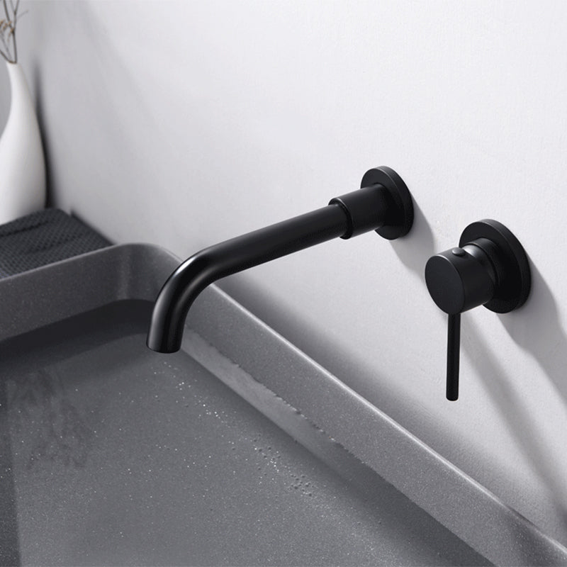 BowLift | Round Single Handle Bathroom Faucet 2-Hole Wall Mounted Bathroom Faucet with Swivel Head