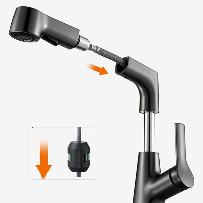 BowLift | Modern 1-Lever Sink Faucet Round Basin Faucet Brass