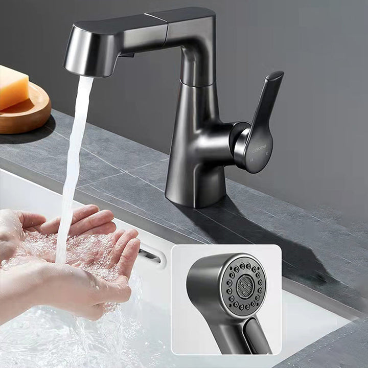 BowLift | Modern 1-Lever Sink Faucet Round Basin Faucet Brass