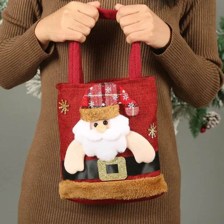BowLift | Christmas Candy Gift Tote Bag For Kids Funny Creative Santa Claus Elk Snowman Bear Handbag Small Christmas Tree Decoration Bags