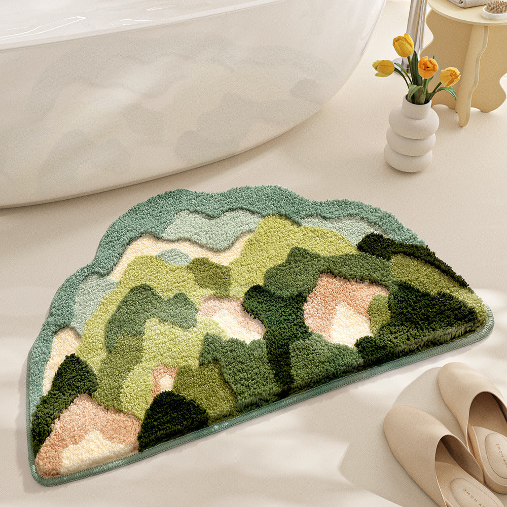 BowLift | Modern Irregular Mountain Forest Flocked Carpet