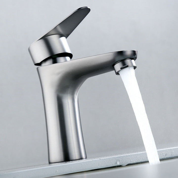 BowLift | Contemporary Stainless Steel Sink Faucet Lever Handles Low Arc Sink Faucet