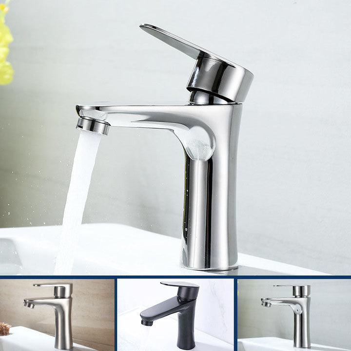 BowLift | Contemporary Stainless Steel Sink Faucet Lever Handles Low Arc Sink Faucet