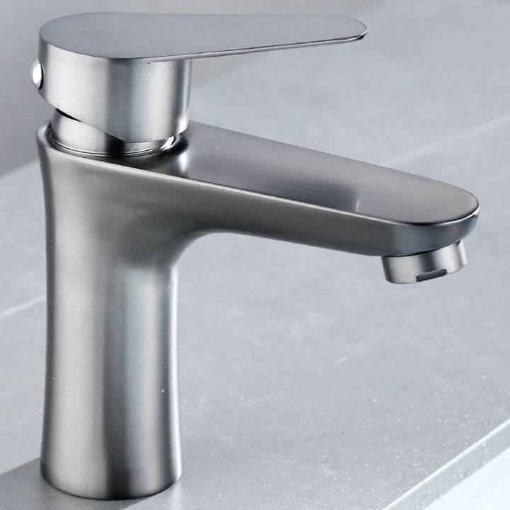 BowLift | Contemporary Stainless Steel Sink Faucet Lever Handles Low Arc Sink Faucet