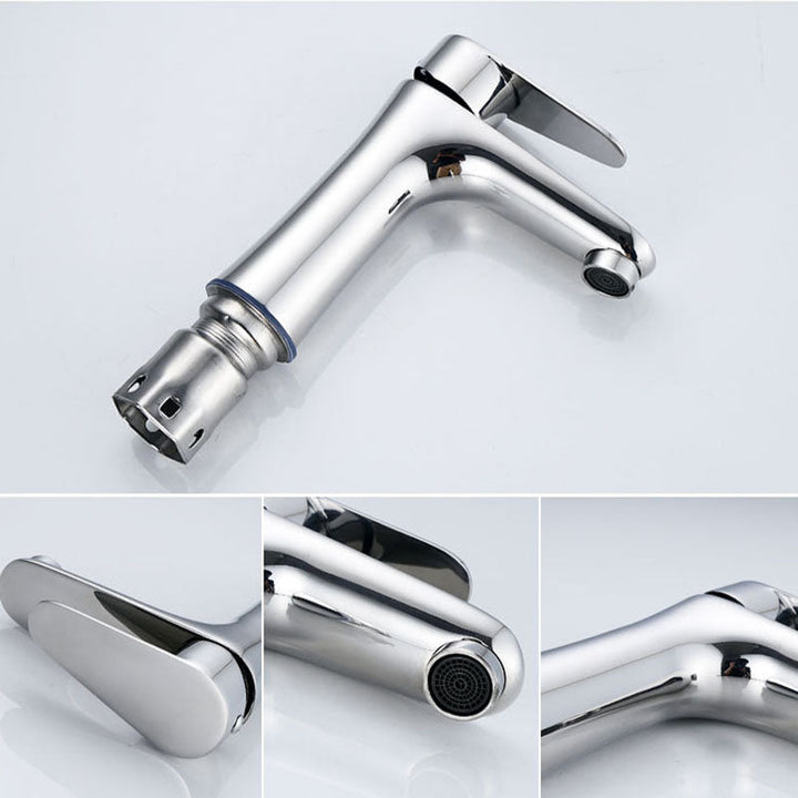 BowLift | Contemporary Stainless Steel Sink Faucet Lever Handles Low Arc Sink Faucet