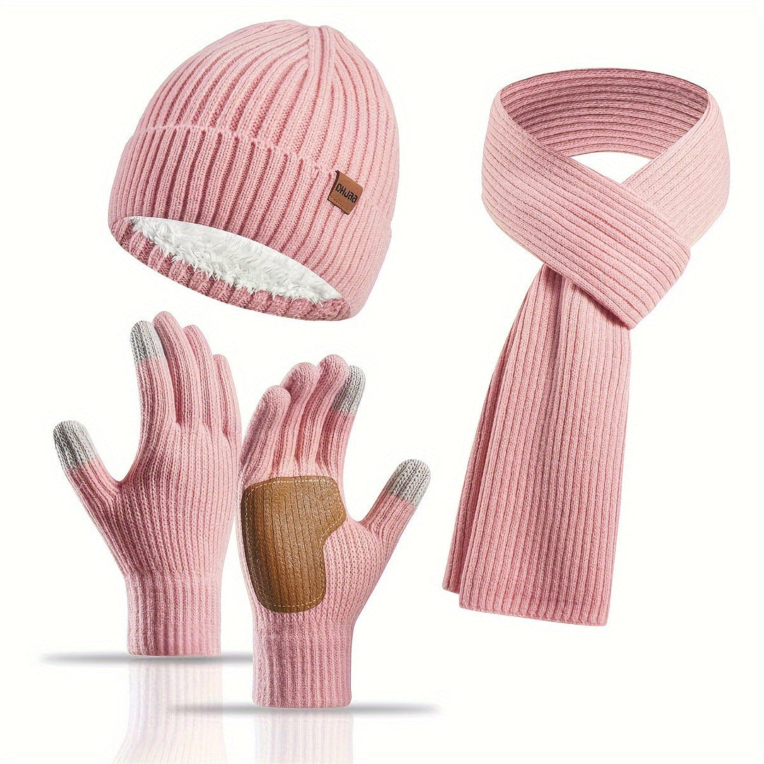 BowLift | Winter Comfort Set – Knitted Beanie, Scarf and Gloves for Unisex