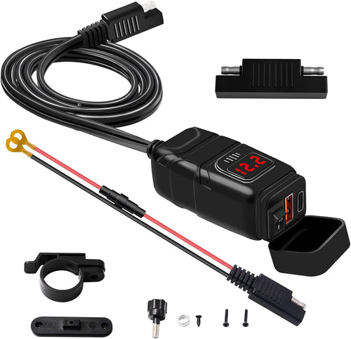 BowLift | Motorcycle USB & Type-C Fast Charger with Voltmeter – Drayvik