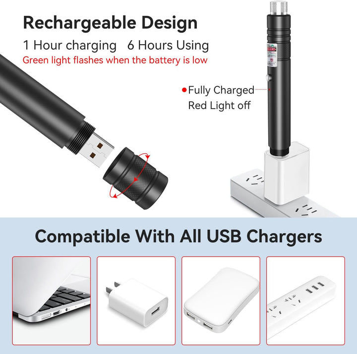 BowLift | Laser Pointer Rechargeable Green Outdoor Metal Torch