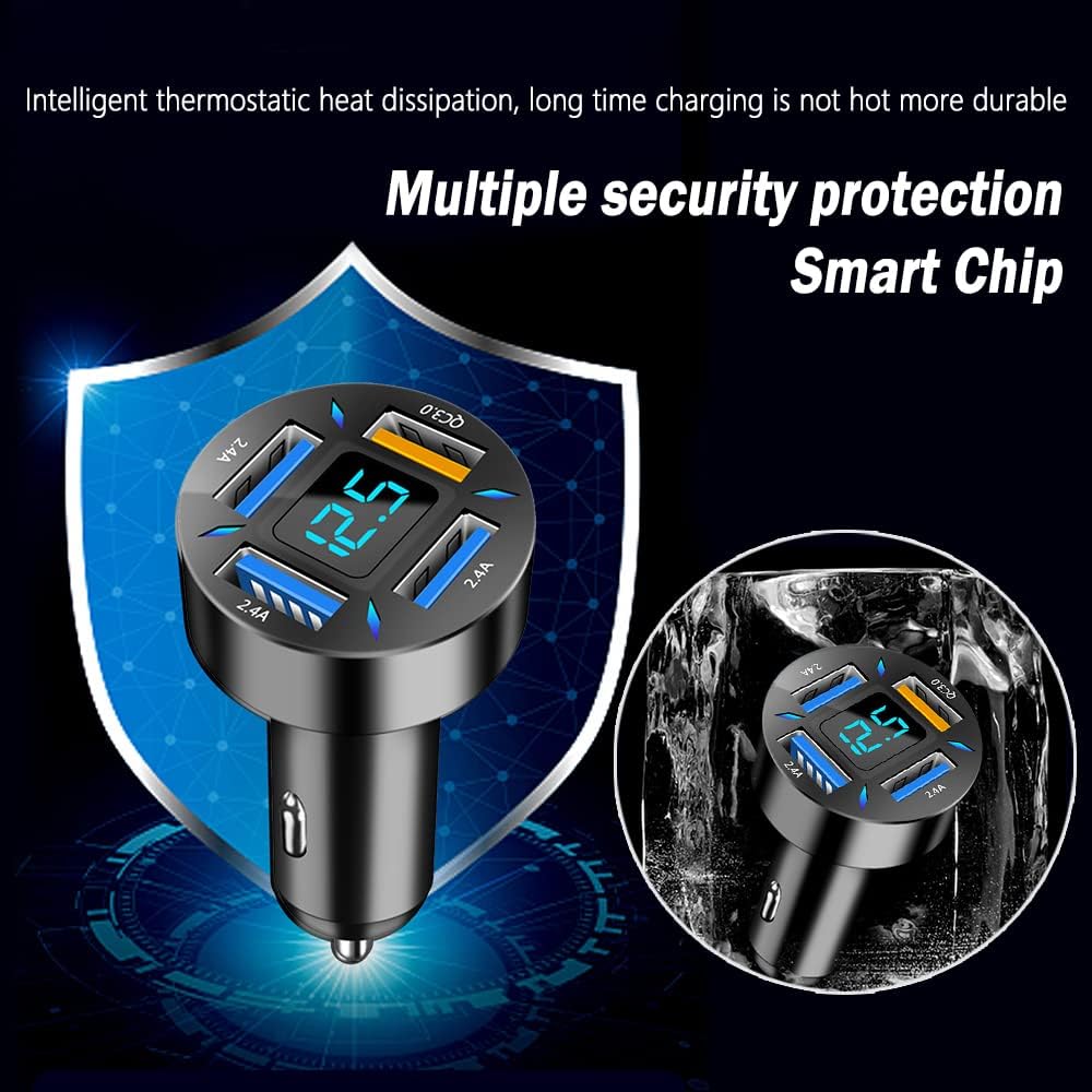 BowLift | Car Charger 66W Super Fast Charging with USB PD & QC 3.0 – Universal for 12-24V Cigarette Lighter