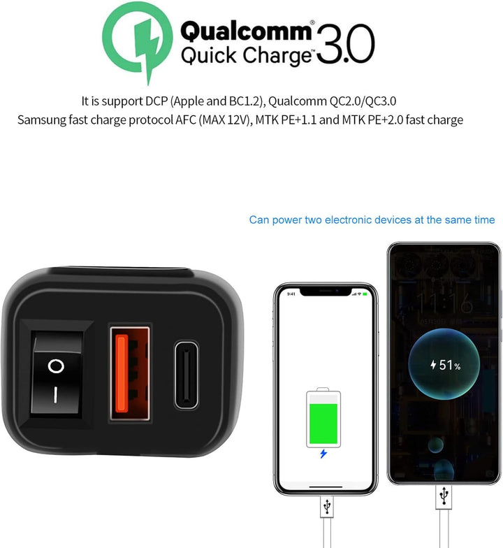 BowLift | Motorcycle USB & Type-C Fast Charger with Voltmeter – Drayvik