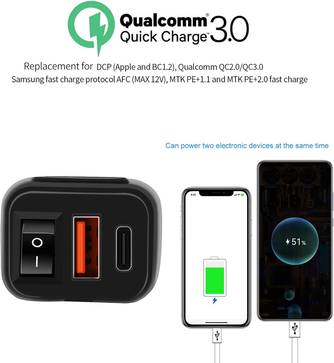 BowLift | Motorcycle USB & Type-C Fast Charger with Voltmeter – Drayvik
