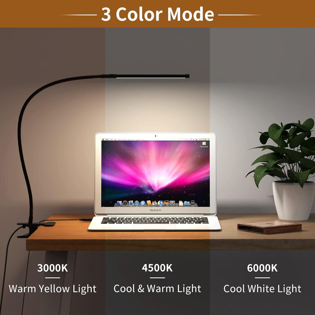 BowLift | 77 LED Desk Clamp Lamp with USB Power & Flexible Gooseneck – Serava