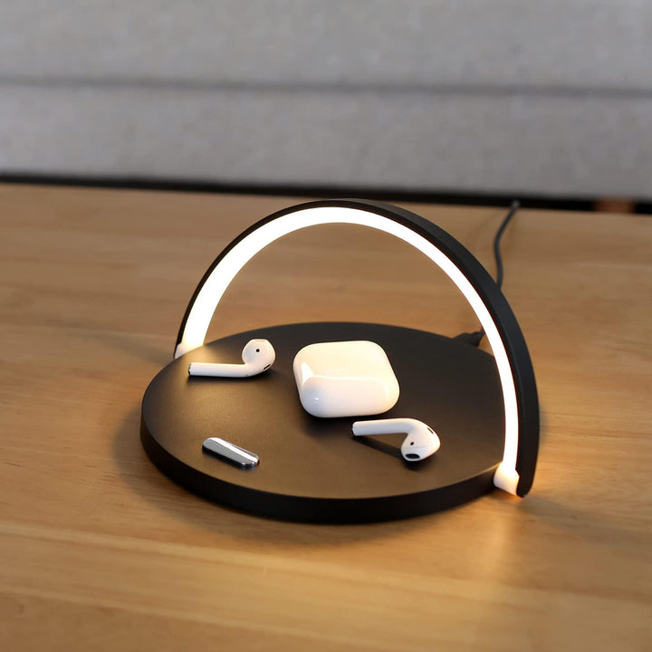 BowLift | PowerHub – 3-in-1 Wireless Charger, Phone Stand & LED Desk Lamp