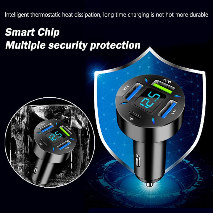 BowLift | Car Charger 66W Super Fast Charging with USB PD & QC 3.0 – Universal for 12-24V Cigarette Lighter