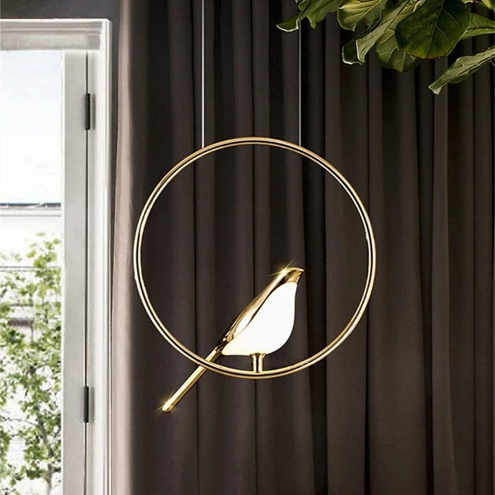 BowLift | Circle Pendant Lamp with Bird Motifs – Modern Lighting Fixture for Home Decor & Unique Ceiling Design