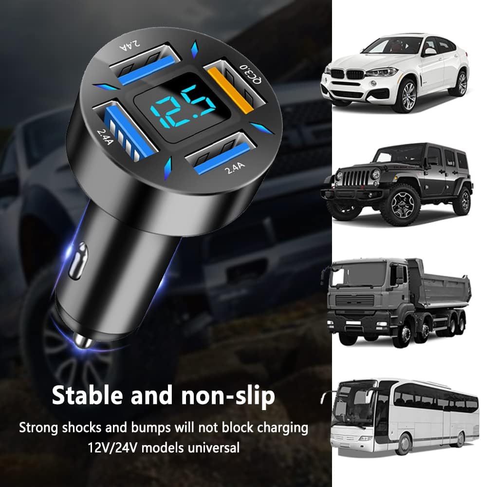 BowLift | Car Charger 66W Super Fast Charging with USB PD & QC 3.0 – Universal for 12-24V Cigarette Lighter
