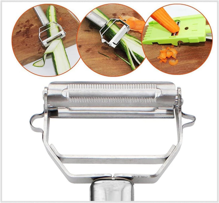 2-in-1 Vegetable Shredder & Slicer, Multi Double Knife Peeler | Bowlift