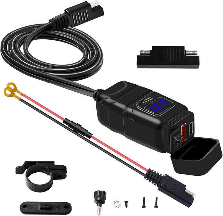BowLift | Motorcycle USB & Type-C Fast Charger with Voltmeter – Drayvik