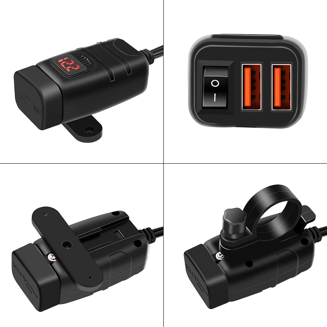 BowLift | Motorcycle USB & Type-C Fast Charger with Voltmeter – Drayvik