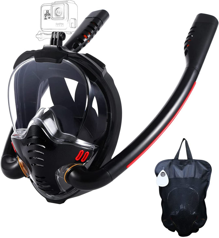 BowLift | Snorkel mask with anti-fog cloths, 180-degree panoramic view HD