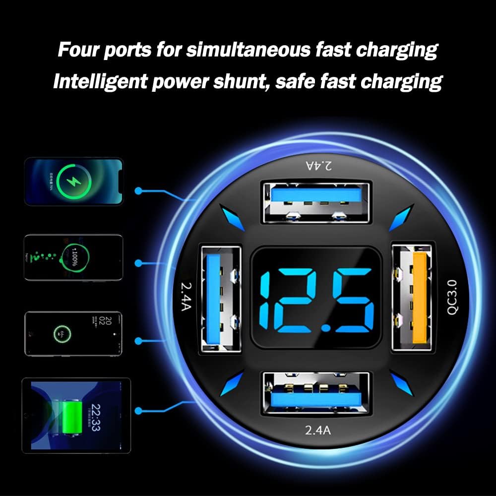 BowLift | Car Charger 66W Super Fast Charging with USB PD & QC 3.0 – Universal for 12-24V Cigarette Lighter
