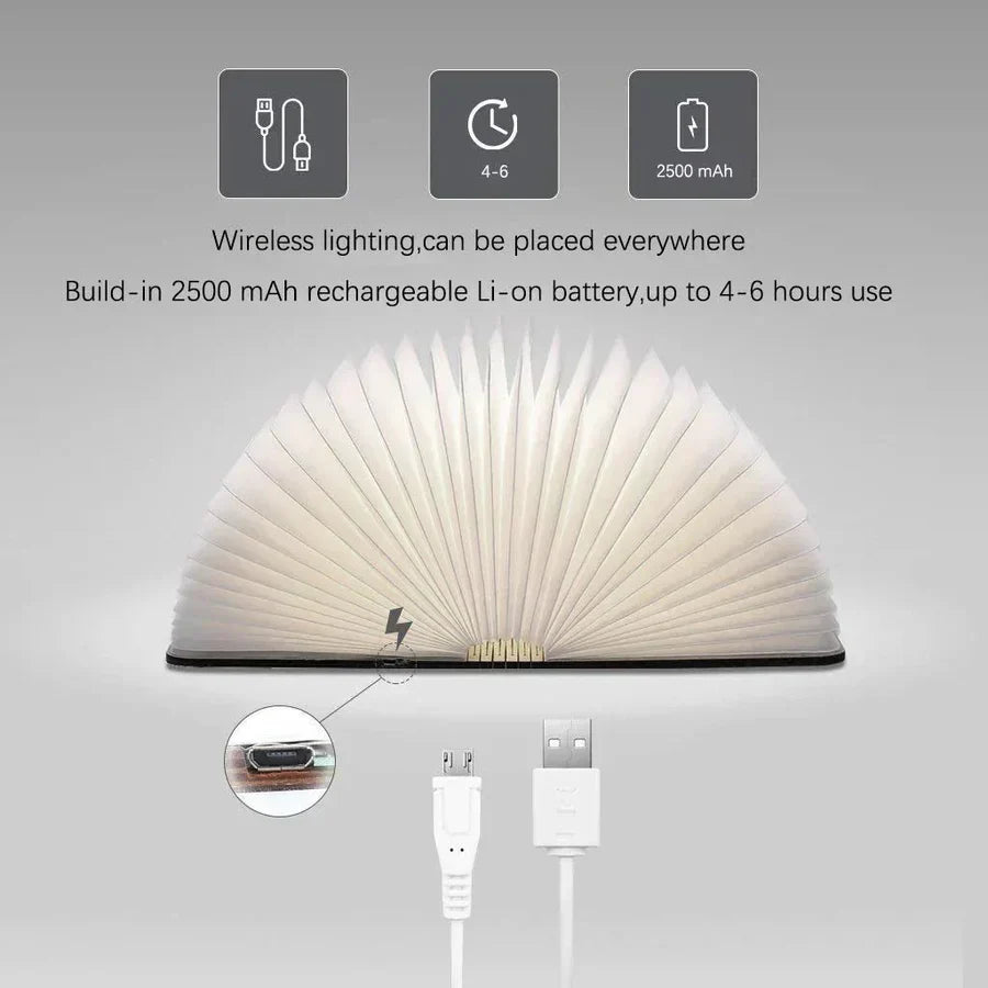 Foldable Book Lamp with Warm LED Lighting - StoryGlow | Bowlift