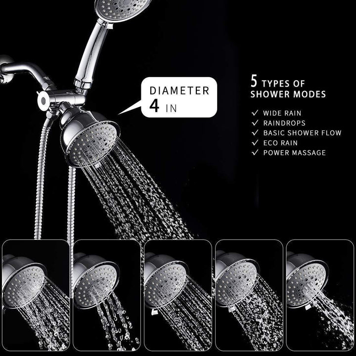 BowLift | Traditional Dual Shower Heads Home Metal Round Shape Dual Shower