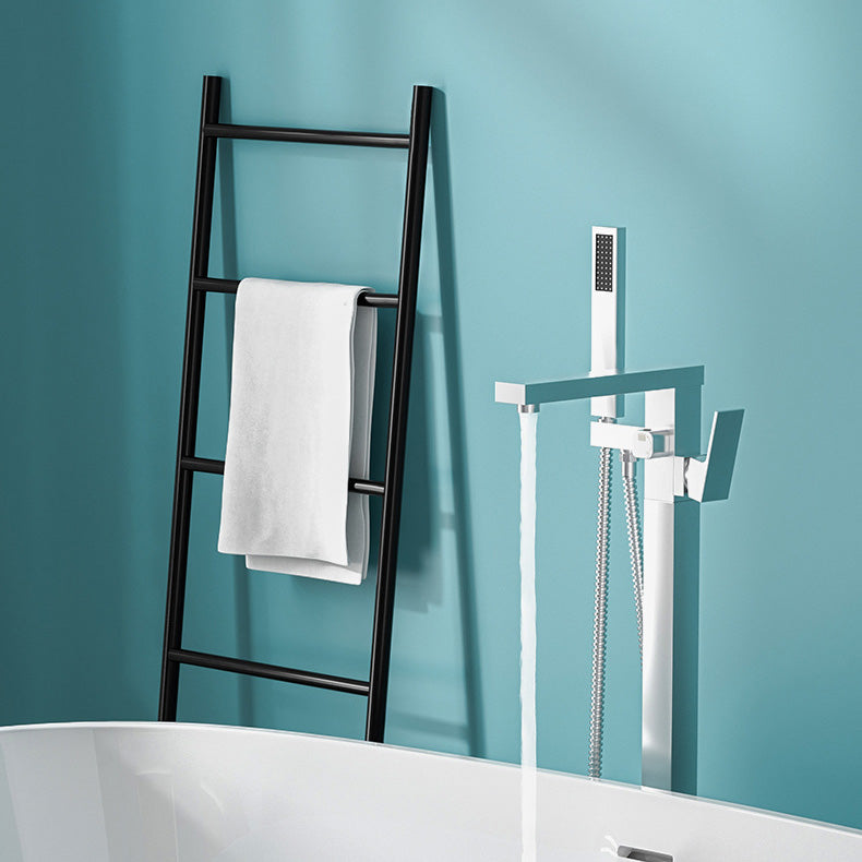 BowLift | Modern Freestanding Bathtub Faucet Copper Floor Mounted Freestanding Bathtub Faucet