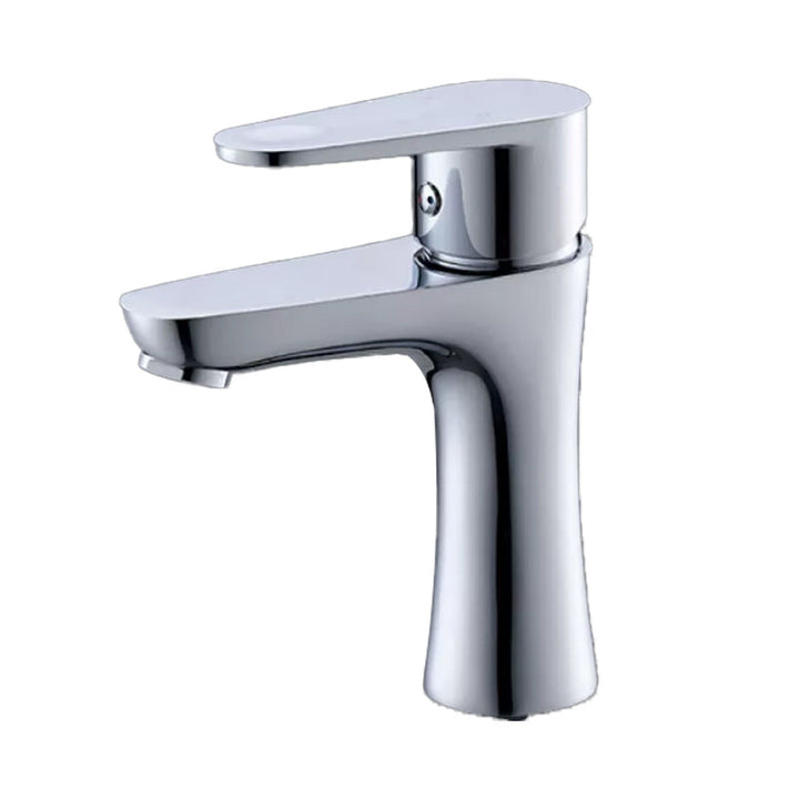 BowLift | Basic Metal Sink Faucet Silver Bathroom Faucet with Lever Handle