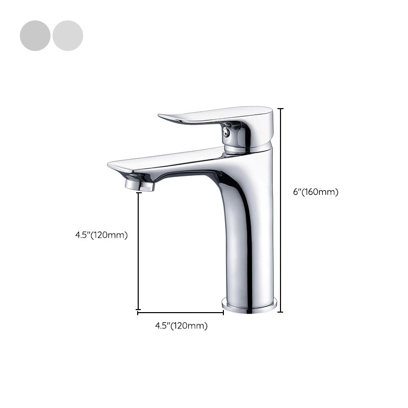 BowLift | Basic Metal Sink Faucet Silver Bathroom Faucet with Lever Handle