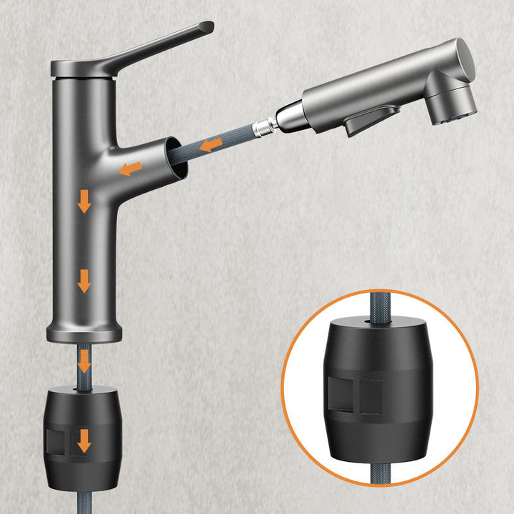 BowLift | Modern Sink Faucet Uniform Color Metal Sink Bathroom Faucet