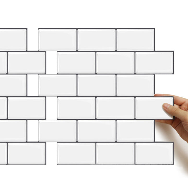 BowLift | 12"x 12" Resin Mosaic Tiles Square Self-adhesive Tiles for Backsplash & Wall Tile