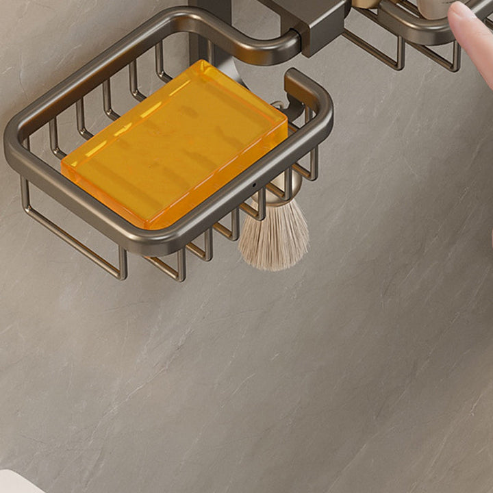 BowLift | Modern Bathroom Accessory Set Shelf Black/Silver/Grey Bathroom Accessories Set