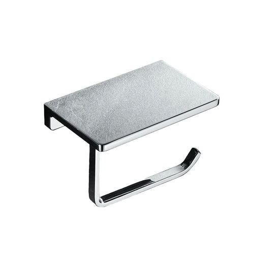 BowLift | Contemporary 2-piece bathroom set made of polished chrome stainless steel toilet paper holder