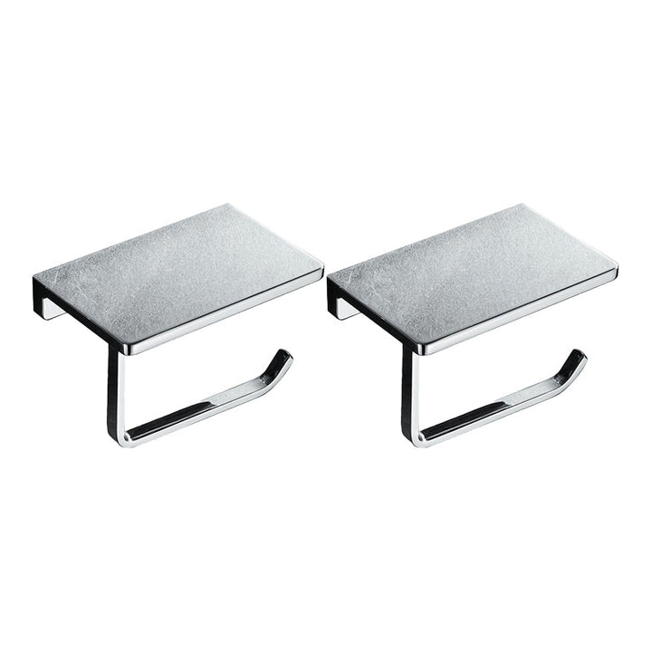 BowLift | Contemporary 2-piece bathroom set made of polished chrome stainless steel toilet paper holder