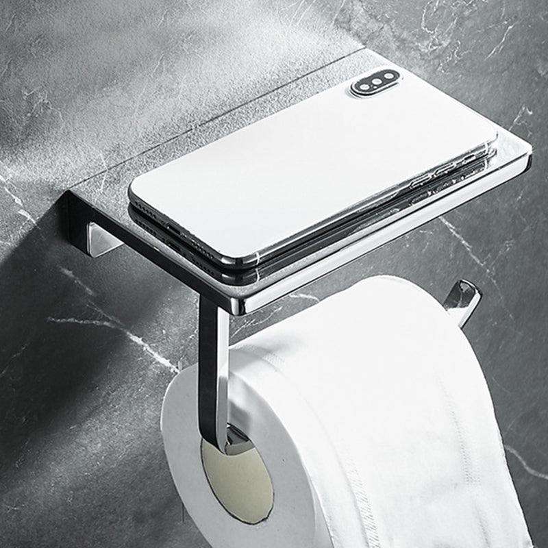 BowLift | Contemporary 2-piece bathroom set made of polished chrome stainless steel toilet paper holder