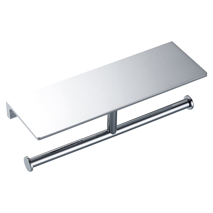 BowLift | Contemporary 2-piece bathroom set made of polished chrome stainless steel toilet paper holder