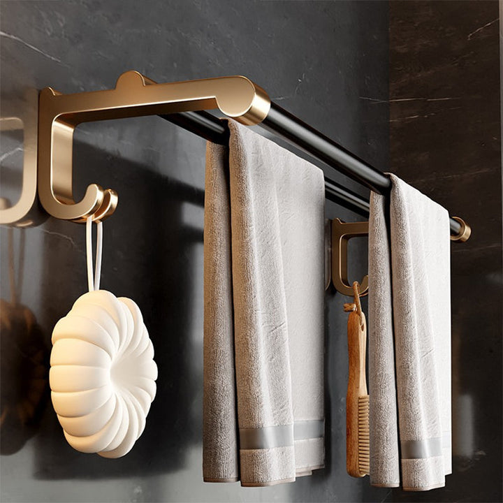 BowLift | Modern black bath accessory set towel bar bathroom accessory set