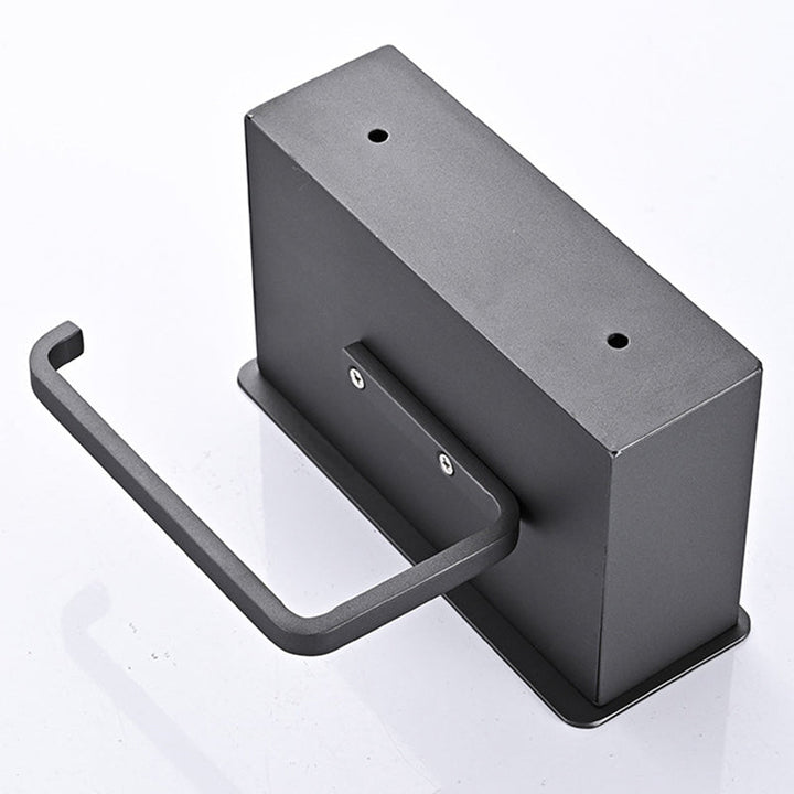 BowLift | 2-piece Stainless Steel Classic Bathroom Accessory Set Black & Chrome Paper Holder